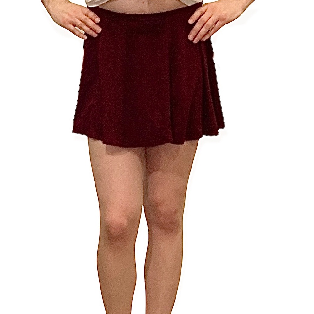 Brandy Melville faux-suede burgundy mini skirt